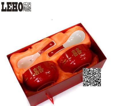 韩式碗 陶瓷婚庆鸳鸯戏水 龙凤 红釉碗 潮州色釉 厂家直销图片_高清图_细节图-潮州市枫溪区乐活陶瓷经营部 -